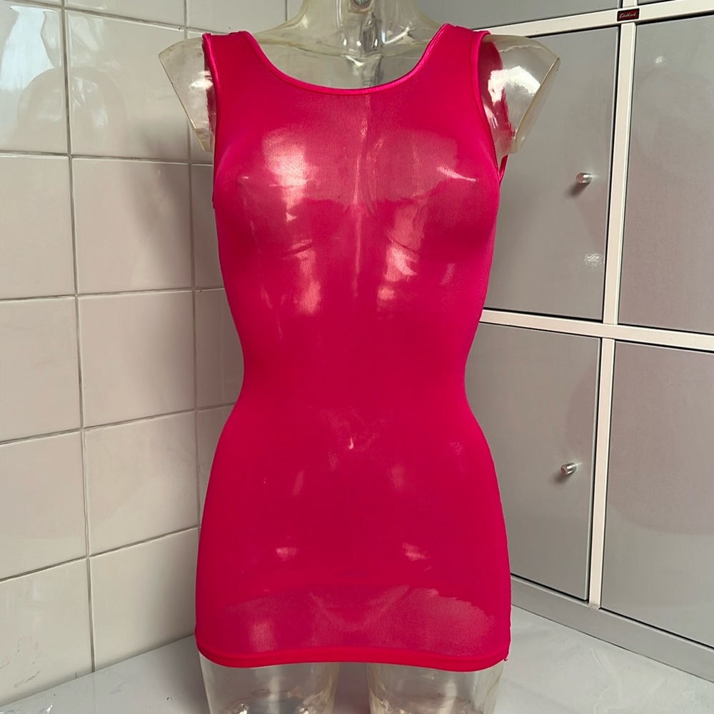 Semi-Sheer Bodycon Layering Tank Top NWOT Rose